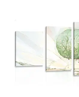 Obrazy stromy a listy 5-dielny obraz stromy na pastelovom poli