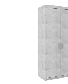 Šatníkové skrine HELEN šatníková skriňa 3D, betón jasný