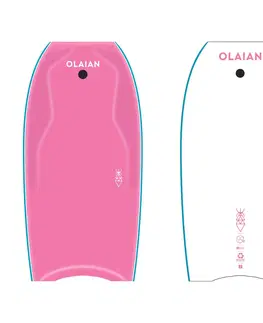 vodné športy Bodyboard 500 s leashom pevný ružovo-biely