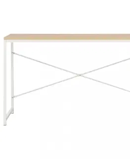 Pracovné stoly Písací stôl 120x60 cm drevotrieska / oceľ Dekorhome Biela