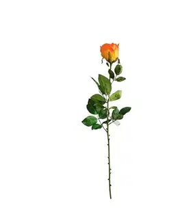 Kvety Umelá oranžová ruža, 69 cm