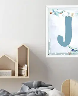 Obrazy do detskej izby Chlapčenský obraz - Lietadielká s písmenom