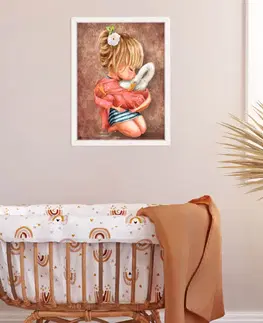 Obrazy do detskej izby Obraz na stenu - Dievča s húskou