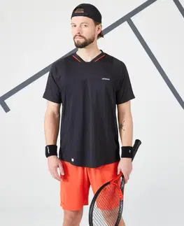 bedminton Pánske tenisové tričko Dry VN krátky rukáv čierne