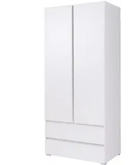 Šatníkové skrine Skriňa Cosmo C02 92 cm biely