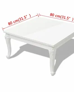 Konferenčné stolíky Konferenčný stolík biela vysoký lesk Dekorhome 100x60x42 cm