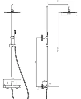 Sprchy a sprchové panely OMNIRES - Y sprchový stĺp, meď kartáčovaná Y1244MCPB