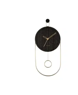 Hodiny Karlsson 5892BK dizajnové kyvadlové nástenné hodiny