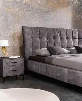 Postele LuxD Dizajnová posteľ Bailey 180 x 200 cm tmavosivý zamat