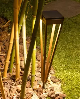Solárne lampy Les Jardins Solárna LED pochodeň Tinka, 52 cm vysoká, corten