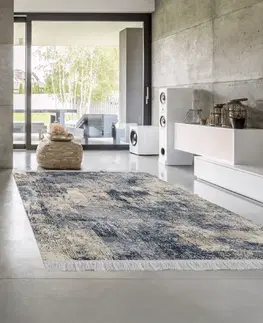 Koberce a koberčeky Obojstranný koberec, vzor/modrá, 120x180, GAZAN