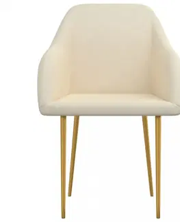 Jedálenské zostavy Jedálenská stolička 2 ks zamat / kov Dekorhome Žltá
