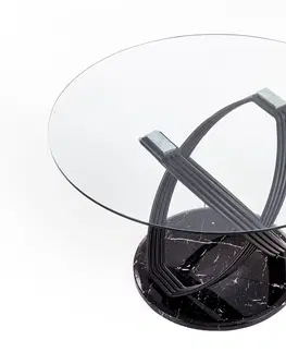 Jedálenské stoly HALMAR Optico okrúhly sklenený jedálenský stôl priehľadná / čierna