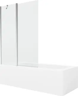 Sprchové dvere MEXEN/S - Vega obdĺžniková vaňa 150 x 70 cm s panelom + vaňová zástena 120 cm, transparent, chróm 550115070X9412110100