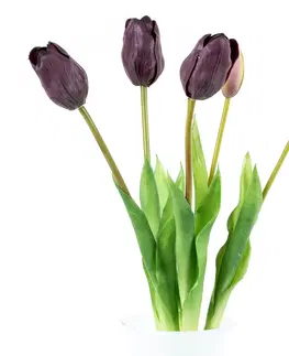 Kvety Umelý zväzok Tulipánov fialová, 48 cm