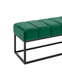 Lavice do predsiene LuxD Dizajnová lavica Halle 110 cm zamat - smaragdová zelená