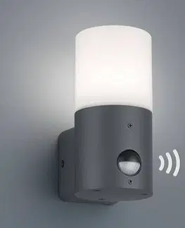 Vonkajšie nástenné svietidlá so senzorom Trio Lighting Vonkajšie svietidlo Hoosic 1pl snímač antracit