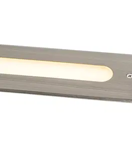 Podlahove vonkajsie svietidla Moderné brúsené oceľové bodové svietidlo 30 cm vrátane LED IP65 - Eline