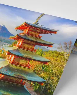 Samolepiace tapety Samolepiaca fototapeta výhľad na Chureito Pagoda a horu Fuji