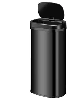 Odpadkové koše Juskys Štvorcový odpadkový kôš so senzorom - 70 L - čierny