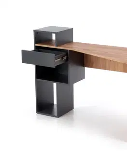 Pracovné stoly Písací stôl CONTI Halmar Antracit / dub wotan