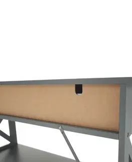 Konzolové stolíky KONDELA Lomir konzolový stolík so zásuvkami sivá