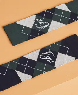 ponožky Podkolienky 500 s grafickým motívom modro-čierno-zelené 2 páry