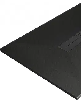 Vane MEXEN/S - Toro obdĺžniková sprchová vanička SMC 100 x 80, čierna, mriežka čierna 43708010-B