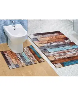 Doplnky do spálne Bellatex Sada kúpeľňových predložiek Drevená podlaha 3D, 60 x 100 cm, 60 x 50 cm 