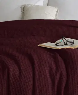 Prikrývky na spanie 4Home Bavlnený prehoz na posteľ Claire vínová, 220 x 240 cm
