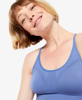 fitnes Podprsenka na jogu Premium bezšvová modrá