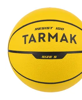 lopty Basketbalová lopta R100 veľkosť 5 žltá.