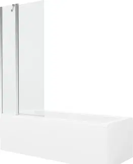 Sprchové dvere MEXEN/S - Cubik obdĺžniková vaňa 170 x 70 cm s panelom + vaňová zástena 80 cm, transparent, chróm 550317070X9408110100