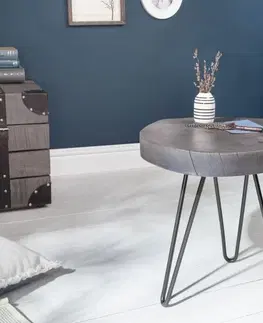 Konferenčné stolíky LuxD Odkladací stolík Island 43cm sivá akácia
