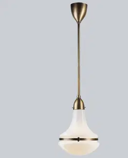 Závesné svietidlá Berliner Messinglampen Závesná lampa Frida z mosadze, Ø 24 cm