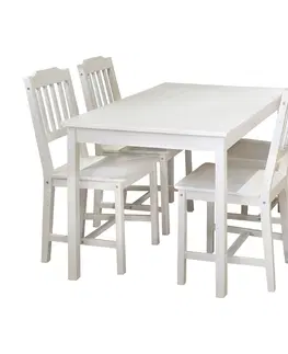 Jedálenské stoličky Stôl + 4 stoličky 8849 biely lak