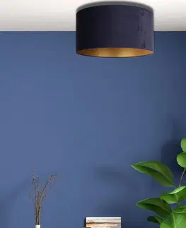 Stropné svietidlá Duolla Stropné svietidlo Golden Roller Ø40 cm modrá/zlatá