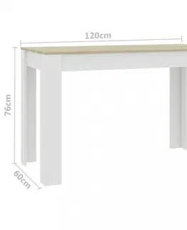 Jedálenské stoly Jedálenský stôl 120x60 cm Dekorhome Dub sonoma / biela