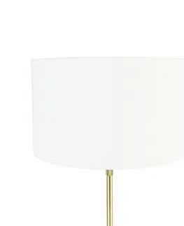 Stolove lampy Stolná lampa zlatá nastaviteľná s tienidlom biela 35 cm - Parte