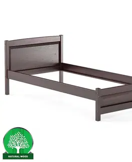 Drevené postele Posteľ borovica LK125–100x200 orech