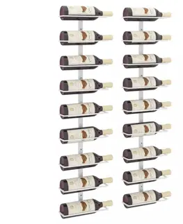 DEKORÁCIE A DOPLNKY Nástenný stojan na víno na 18 fliaš 2 ks Dekorhome Čierna