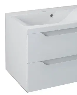 Kúpeľňový nábytok SAPHO - WAVE umývadlová skrinka 89,7x45x47,8cm, biela,ľavá WA092-3030
