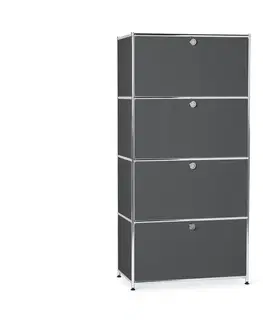 Cabinets & Storage Kovová vysoká skrinka »CN3« so 4 výklopnými priehradkami, sivá