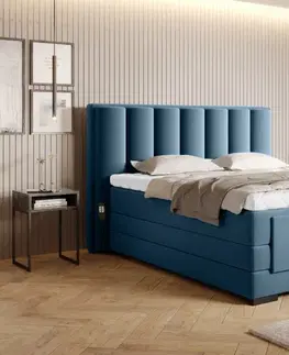Elektrické polohovacie Elektrická polohovacia boxspringová posteľ VERONA Eltap Savoi 38 - modrá