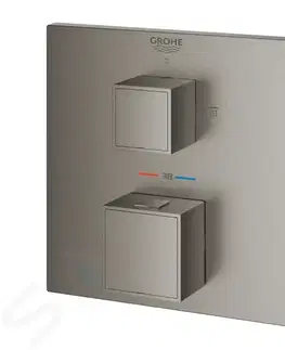 Kúpeľňové batérie GROHE - Grohtherm Cube Termostatická batéria pod omietku pre 2 spotrebiče, kefovaný Hard Graphite 24154AL0