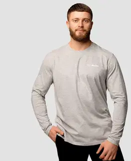 Tričká GymBeam Tričko Basic s dlhým rukavom Grey  MM