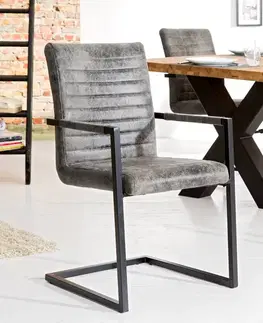 Stoličky - moderné LuxD 20722 Dizajnová konzolová stolička Imperium, vintage sivá