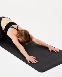 fitnes Podložka na jogu extra priľnavá 185 cm × 65 cm × 4 mm čierna