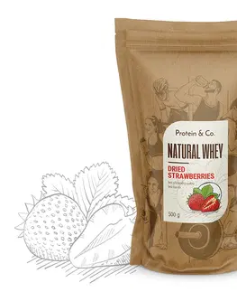 Športová výživa Protein&Co. Natural Whey 1 kg Váha: 500 g, PRÍCHUŤ: Dried strawberries