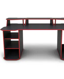 Moderné kancelárske stoly Písací stôl Matrix 4 grafit/červená
